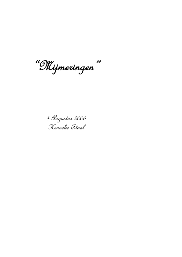 Mijmeringen